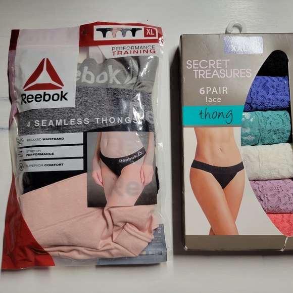 Reebok 4pk Seamless & Secret Treasures 6pk Lace Thongs - Picture 2 of 16